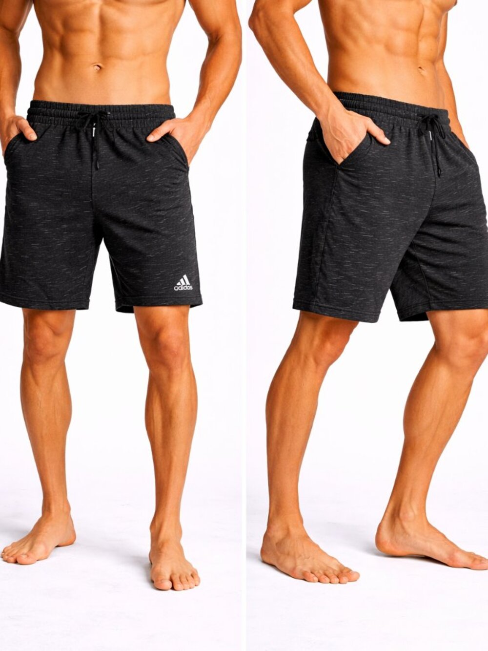 Adidas Men’s Black Heather Athletic Shorts - Size Medium - EUC